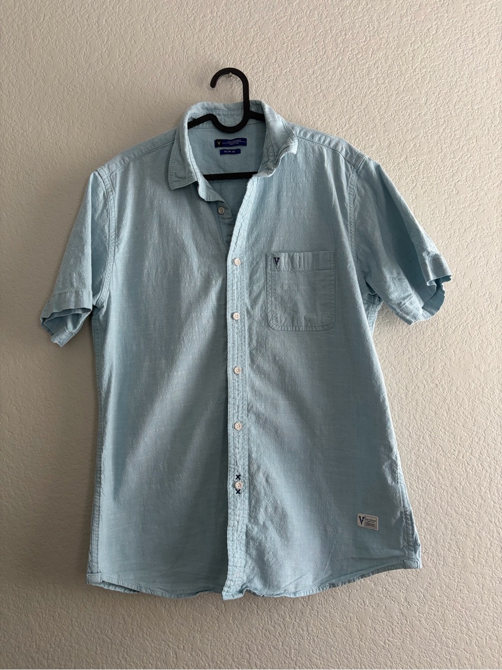 Van Heusen Light Blue Short-Sleeve Button-Down Shirt